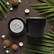 Duftkerze Coconut Bay im schwarzen Metallbehälter