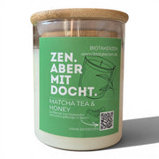 Duftkerze Matscha Tee und Honey. Zen. Aber mit Docht