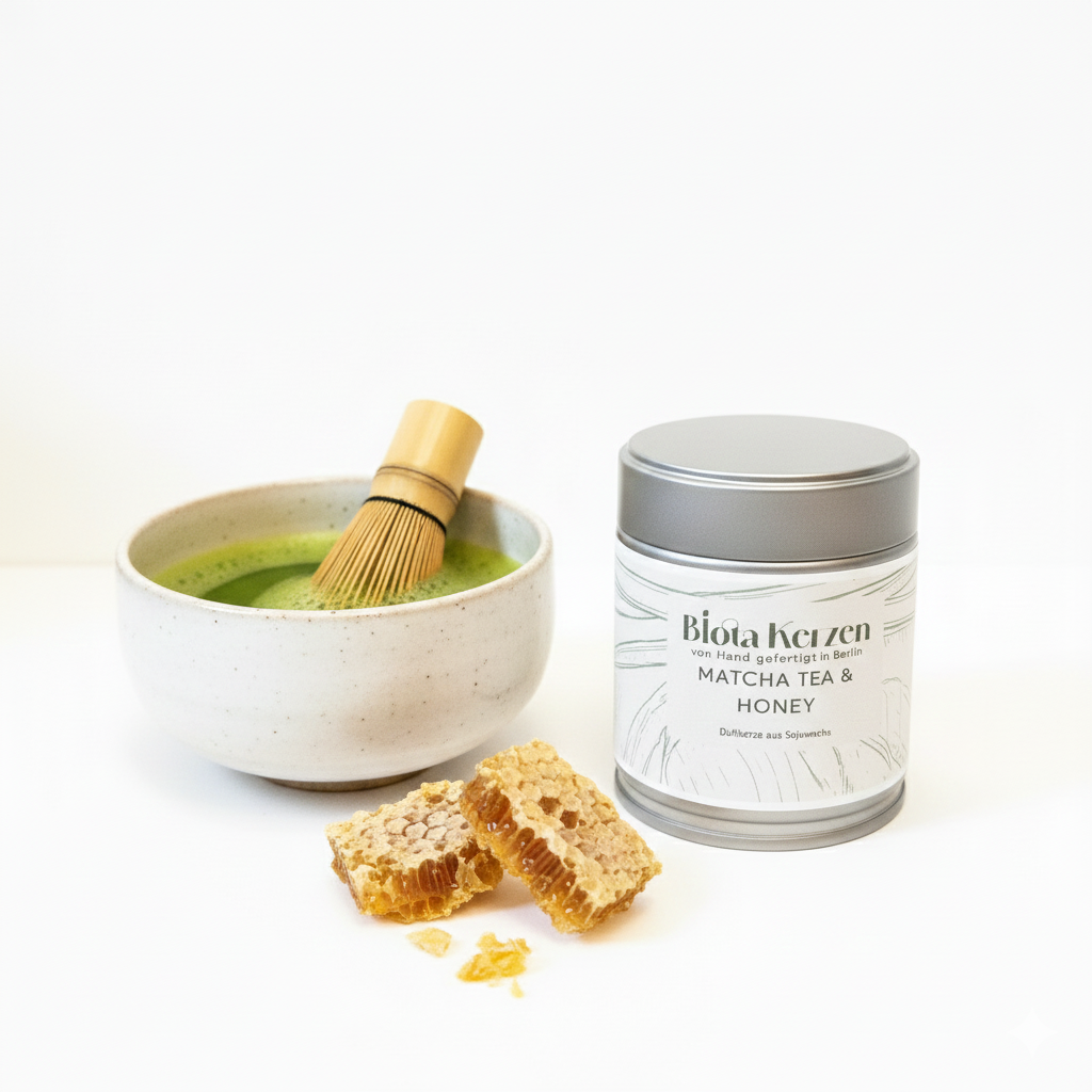 Duftkerze im silbernen Metallbecher Matcha Tea & Honey