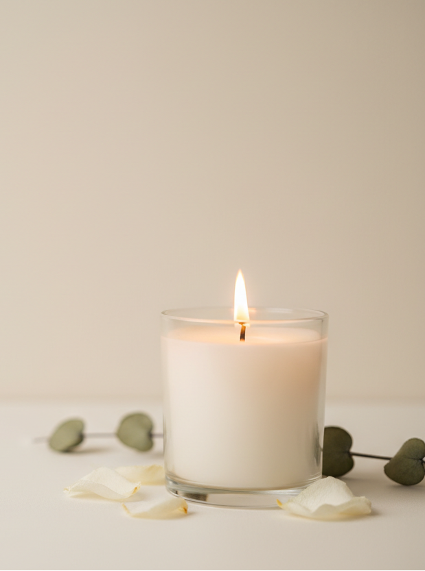 candle in the lower right corner of the photo