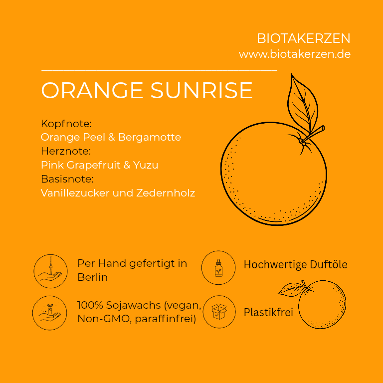 Duftkerze Orange Sunrise Berlin Steht Auf